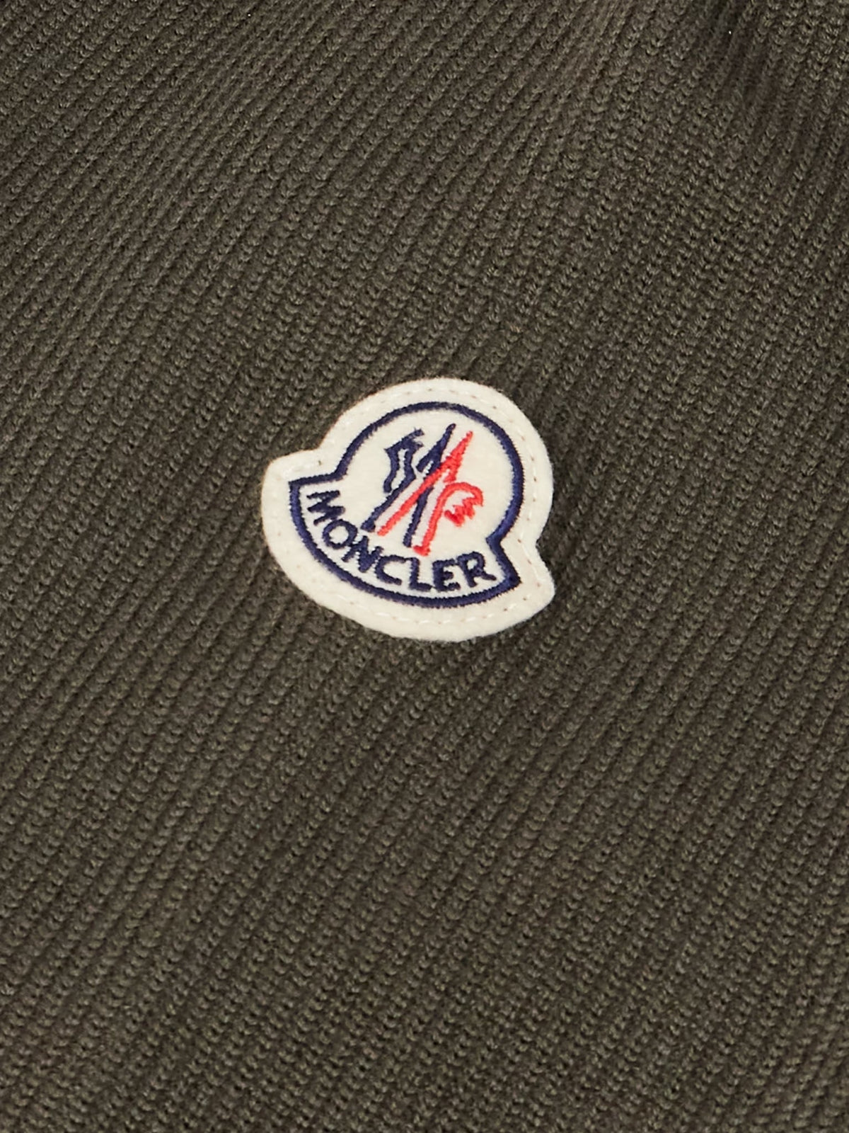 Moncler hooded down cardigan with wool trim and logo patch - additional product photo 5