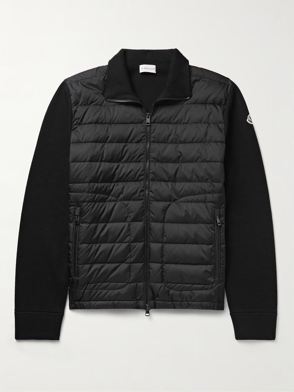 Moncler slim-fit wool-blend down zip-up cardigan - product photo